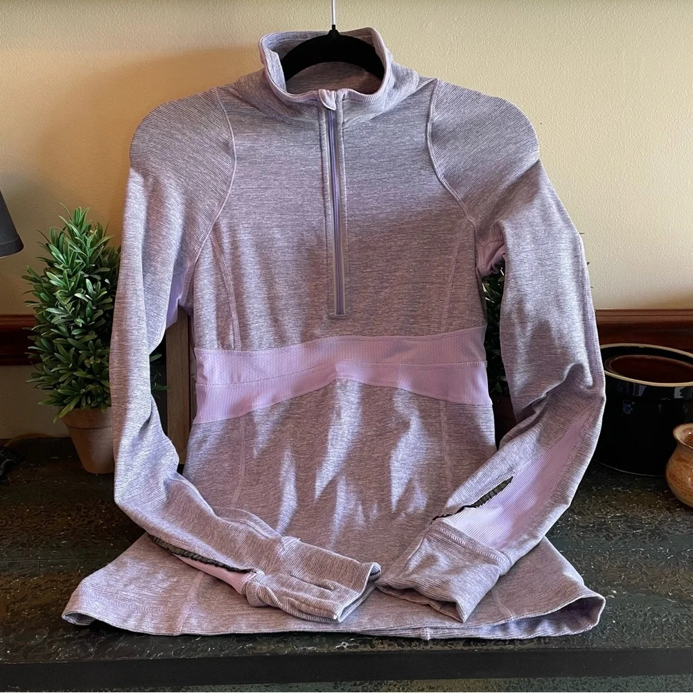 Lululemon Athletica Run Full Tilt Lilac Half zip Pullover - Picture 3 of 11